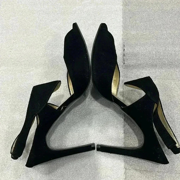 [7-7.5]Halston  Heritage Black Suede Heel Sandal - Picture 4 of 8